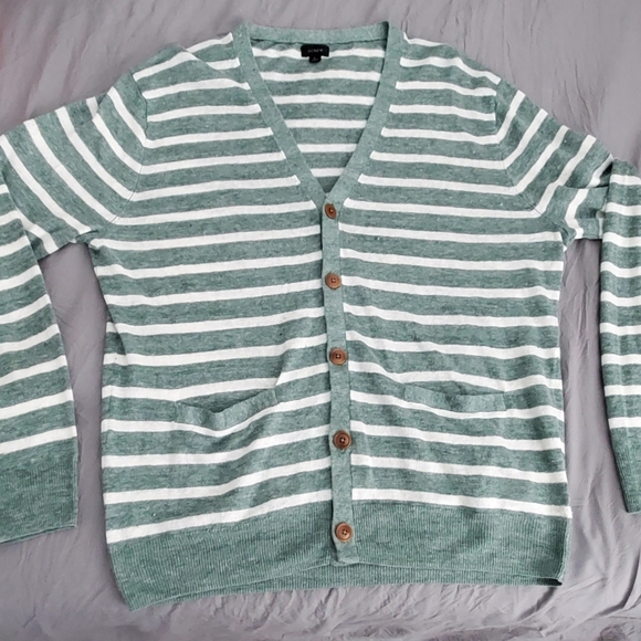 J. Crew Other - J. Crew Linen Cardigan‎ Sweater Size Large